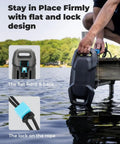 Non Inflatable Boat Fenders for Docking with nylon strap and lock design in use by dock