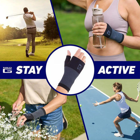 Compression Wrist Sleeve For Pain Relief And Thumb Support Wrist Brace in use during sports and daily activities