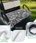Two Seater Golf Cart Seat Covers Black And Grey Microfiber Towel Blanket Soft Breathable Absorbent Non Slip Bench Seat Protector For Golf Courses 51 By 31 Inches Machine Washable Easy Install Engine Print Vintage Auto Style on golf cart with comfort features