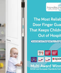 Child near door with 3in1 Baby Door Safety Pinch Guard With Automatic Finger Protector Hinge And Lock Side Safety Stopper