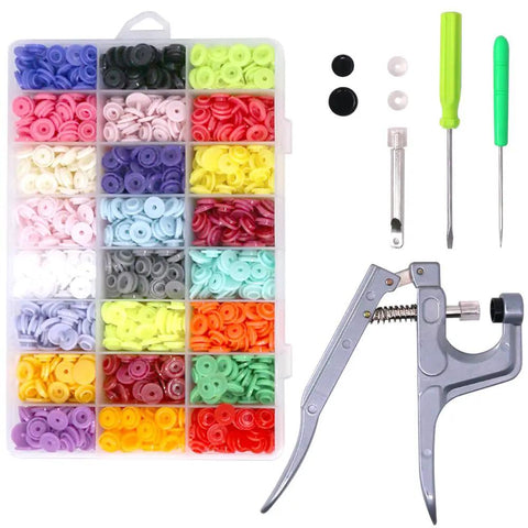 384 Piece T5 Snap Button Set With 24 Colors For Clothes And Cloth Diapers, Plastic Snaps Hand Tool Kit With Organizer Storage