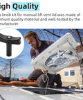 Manual Lift Roof Vent Knob Kit for 4000R 5000 RBT and 8000 Series Fantastic Roof Vents installation demonstration