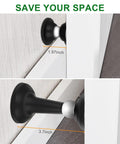 Magnetic RV Door Stopper Set 2 Pack Stainless Steel Door Catch No Drilling Wall Mount installed on door showing dimensions