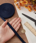 Dark Blue Ito Sageo Wrapping Cord 0.51 Inch Wide Silk-Cotton Blend For Katana Tsukamaki Sword Handle Wrapping Rope 5 Meters Long