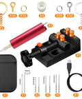 Pro Grade Electric Resin Drill Set With Pin Vise For Molds And Jewelry Casting, 210 Piece Keychain Making Kit shown