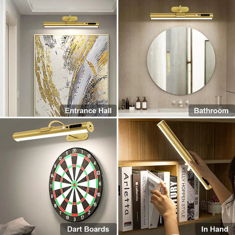 Battery Operated Wall Sconce With Motion Sensor And Remote Control Wireless Picture Light in various settings