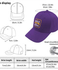 Size chart for Lightweight Vintage Dope Style Hat For Women And Men Unisex Cap With Breathable All Day Comfort Purple Red.