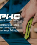 HH700 Banding And Strapping Cutter With Metal Head Concealed Blade For Easy Packaging Strap Cuts Safe Blade Change Reducing Workplace Injuries Great For Pallet Banding Plastic Straps And Heavy Duty Packaging Setups, green handheld cutter
