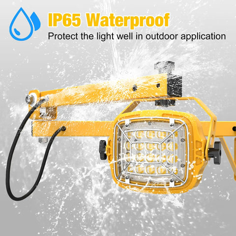 Ultra Bright 30W LED Dock Light With 40 Inch Folding Arm 4200 Lumen Output 360 Degree Rotating Head IP65 Waterproof