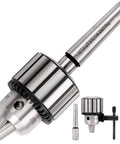 Heavy Duty 4 Piece 1/2 Inch Drill Chuck Kit With Genuine JT33 Taper Shank featuring a chuck and arbors for woodworking use.