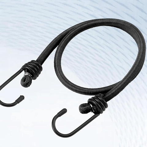 Heavy Duty 4 Pack 24 Inch Black Bungee Cords With Hooks For Camping Tents Tarps Luggage Racks Bikes Kayaks Cargo Securing 8mm Elastic