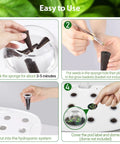 Step-by-step guide using 120 Pcs Hydroponic Pods Kit With 60 Grow Sponges And 60 Pod Labels For AeroGarden, indoor gardening instructions.