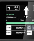 Smart controller display from Beefy 48V 500W Rear Hub Ebike Conversion Kit with speed and trip metrics