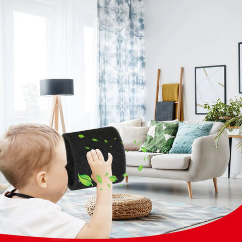 Child holding Foam Sleeve Filter Replacements For Most Wet Dry Vacuum Cleaners 5 Gallon And Up 5 Pack in modern living room