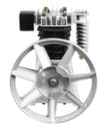 Front view of 3HP Air Compressor Pump Head with rugged build and high flow 66 CFM industrial aluminum iron pump head.