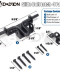 Beast Mode Heavy Duty Slide Bolt Gate Latch Black Powder Coated Steel Barn Door Hardware With Padlock Hole. Includes latch and screws.