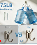 Heavy Duty Self Drilling Drywall Anchor Screw Kit For Sheetrock Mounting Rock Solid Seventy Five Pound Hold One Forty Piece Assortment Box showing 75LB load capacity with water bottles.