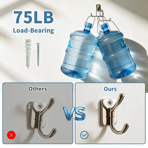 Heavy Duty Self Drilling Drywall Anchor Screw Kit For Sheetrock Mounting Rock Solid Seventy Five Pound Hold One Forty Piece Assortment Box showing 75LB load capacity with water bottles.