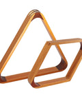 Two Tone Solid Wood Pool Ball Rack Triangle Or Diamond For 2 1/4 Inch Balls, Heavy Duty Billiard Rack With Reinforced Edges And Smooth Finish