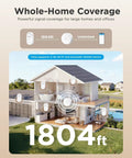 Upgraded Smart Water Leak Detector With 1s Alarm 3 Pack Long Range Connectivity Up To 1804 Feet Through Walls For Home Basements Kitchens And More In Any Home showing whole-home coverage