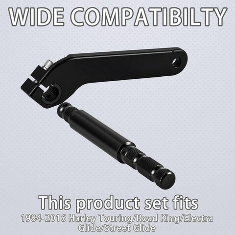2Pc Stainless Steel Inner Shifter Lever Shaft Kit For Harley Touring 1984 2016 Road King Electra Glide Street Glide Ultra Limited Black Built To Last And Ready For Any Ride Replacement For 33709 82A And 33718 82B, black anodized shaft and lever