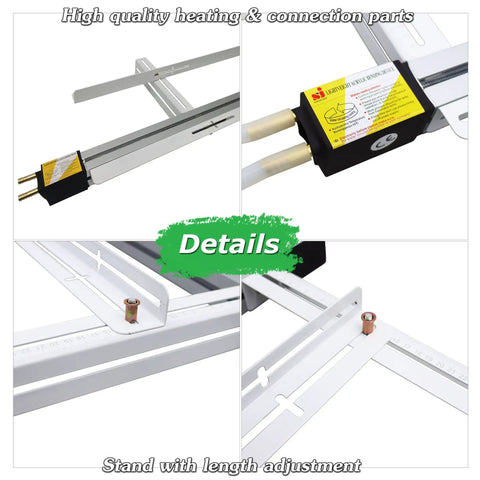 INTSUPERMAI Acrylic Plastic Bender 23.6 Inch Manual PVC Strip Heater close-up of heating parts and adjustable stand.