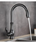 GAZOGJ Black Kitchen Faucet Pull Down Sink Mixer Tap 360°Rotation Single Lever Water Crane Durable Chrome Finish, Type A-Rose Gold.