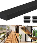 Heavy Duty Four Foot Modular Deck Handrail In Matte Black T304 Stainless Steel Cable Railing Top Rail For Outdoor Porches with installation clips
