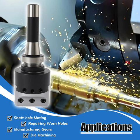 R8 Boring Head With Two Inch Shank Boring Tool Set And Six Piece One Half Inch Carbide Boring Bar Set in milling action