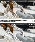 Comparison of two types of 1/4 Inch D Ring Shackles, showcasing rusted versus shiny 304 stainless steel durability.