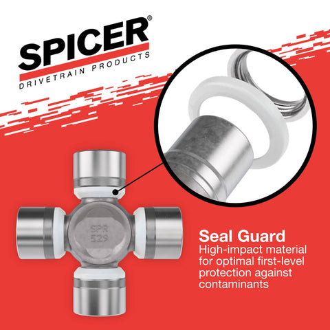 Non-Greaseable U-Joint Kit 1310WJ ISR Inside Snap Ring with seal guard and 1.062 in bearing cups shown
