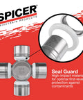 U Joint Kit 1550 SPL70 OSR Series For Beefed Up Heavy Duty Driveshafts, Premium Life Series OE Replacement, steel seal guard