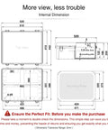 Technical diagram of Outdoor IP67 Weatherproof Junction Box with dimensions and inner door view