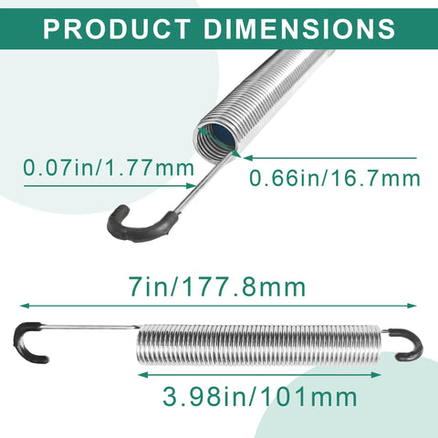 Heavy Duty Seven Inch Recliner Sofa Chair Springs Replacement Two Pack dimensions 7 inch steel springs with long neck hooks