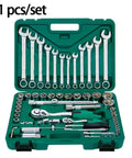 Must Have Car Repair Tools Kit Quarter Inch Drive Socket Wrench Ratchet Set 150 Piece Mixed Packaging open toolbox view