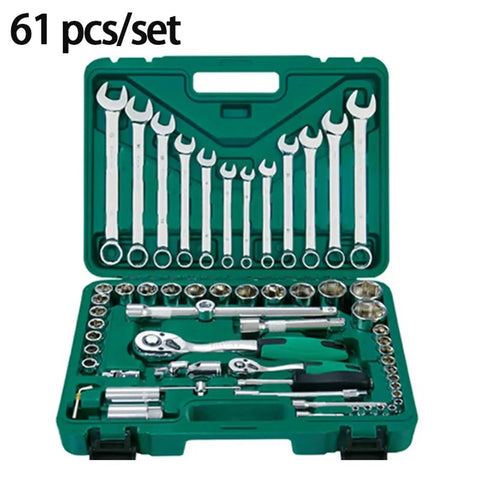 Must Have Car Repair Tools Kit Quarter Inch Drive Socket Wrench Ratchet Set 150 Piece Mixed Packaging open toolbox view