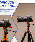 Camera mounted on tripod using Grippy M5 X 25mm Star Knobs 10 Pack Knurled Through Hole Screw On Type For T Track Bolts And Mechanical Equipment Black Ready For DIY Shop Upgrades And Heavy Duty Clamp Work On Milling Machines CNC Workbenches.