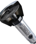 3 Inch Air Cut Off Tool Kit With 18,000 RPM Pneumatic Cutter, Die Cast Aluminum Body, 26 Cutting Wheels Set Including 25 Extras And 1 Installed, Pro Grade Gear For Metal, Auto, And DIY Projects. close-up of 3-inch cut-off wheel and die-cast aluminum body