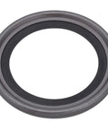 Close-up of a grease seal from GM Front Disc Brake Rotor Bearing And Seal Kit With Inner And Outer Tapered Bearings And Grease Seals.