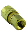 Durable One Quarter Inch FNPT M Style Coupler Kwik-Change for High Air Flow No Bull Interchangeable with All Brands 40 CFM Brass Made in USA