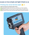 Handheld Portable Date Code Printer With Two Refillable Ink Cartridges Adjustable Dual Nozzle Setup For Crisp Text And QR Codes On Bags And Boxes, lightweight design in use.