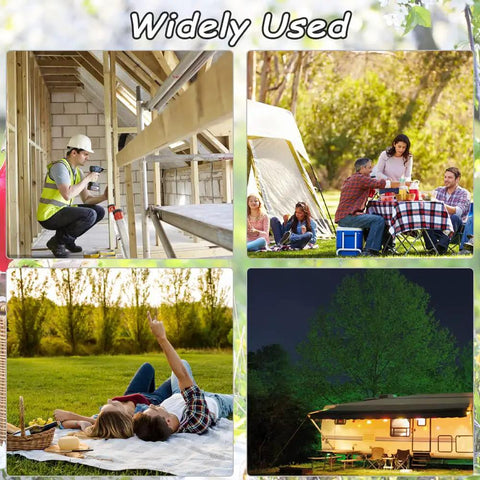 Collage showing diverse uses, highlighting Tough As Nails 6 Inch Stainless Steel Patio Rug Stakes Set For Outdoor Use.