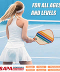 Player holding Set Of 2 Pickleball Paddles With USAPA Approval, Fiberglass Surface And PP Honeycomb Core on outdoor court