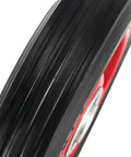 Close-up of 4 Pack 8 x 1.75 Inch Solid Rubber Wheel With Ball Bearing, Flat Free Tire for Hand Trucks showing tread and hub