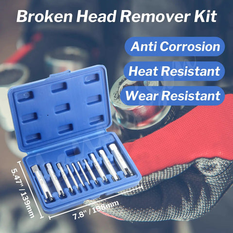 Screw Tap Extractor Set Of 10 High Speed Steel Remover Bits For Stripped Screws And Broken Head Taps Drill Kit With Case