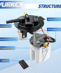Electric Fuel Pump Assembly With Pressure Sensor For 3.6L V6 SUVs Including 2009-2017 Buick Enclave showing components