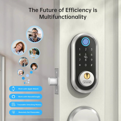 Slick Keyless Smart Deadbolt With Lightning Fast Fingerprint Reader And Digital Keypad For Heavy Duty Home Security Plus Remote App Access That Delivers Pure Convenience And Absolute Zero Sweat Daily