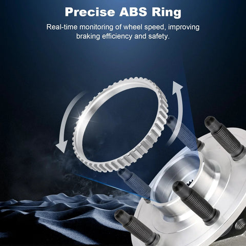 Close-up of precise ABS ring on Front Or Rear Wheel Bearing Hub Assembly Drop In Ready For Buick LaCrosse Allure Regal 2010-2017