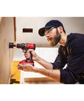 Man using 20V Max Cordless Drill Driver With 1/2 Inch Keyless Chuck, Includes Two Batteries And Charger, Brushless Motor