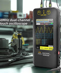 On-The-Go Handheld Oscilloscope With 3.98 Inch Touchscreen Dual Channel 50MHz Bandwidth And Signal Generator, close-up view